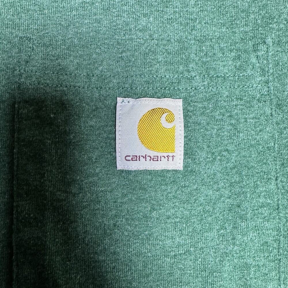 Carhartt Cotton Pocket Logo T-Shirt XL Loose Fit Green Short Sleeve - Picture 3 of 6